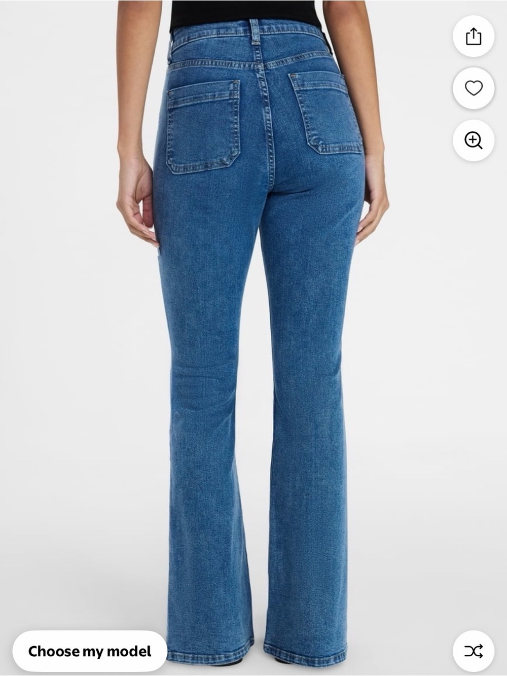 Time and Tru Women's Patch Pocket Flare Jeans, 31" Inseam, Sizes 2 - Picture 7 of 7